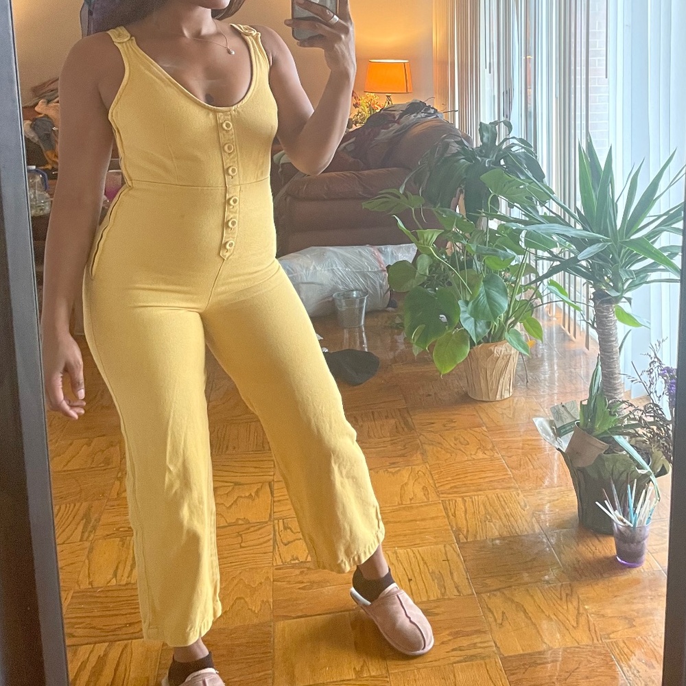URBAN OUTFITTERS Denim Yellow Jumpsuit